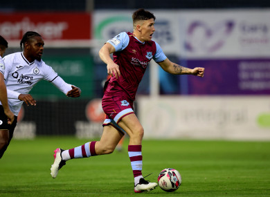 Joe Redmond in action for Drogheda United last season.