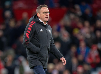 Ralf Rangnickduring the Premier League match between Manchester United and Crystal Palace.