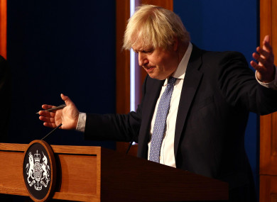 Boris Johnson speaks yesterday.