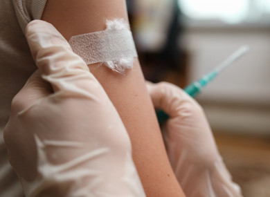 File photo of a person's arm post-injection