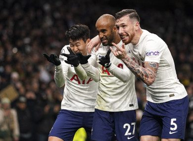 Lucas Moura celebrates after his goal.