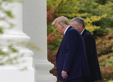 File image of former US president Donald Trump with former White House chief of staff Mark Meadows.