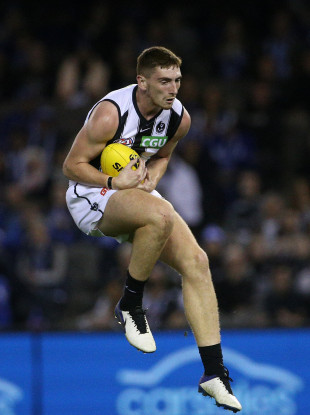 Mark Keane in action for Collingwood.