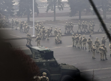 Security forces in Almaty. 6 January.