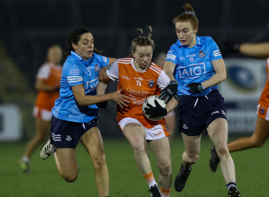 Sinéad Goldrick (7) and Lauren Magee (8) in action for Dublin.