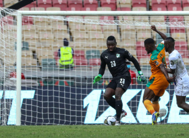 Badra Ali Sangare pictured competing in the Africa Cup of Nations.