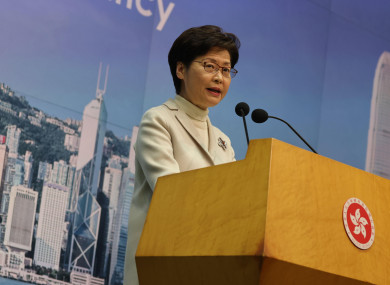 Chief Executive Carrie Lam speaking last week.