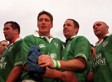 O'Gara and Humphreys after an Ireland game in 2002.