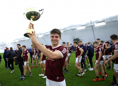 Galway’s Sean Kelly with the Connacht GAA FBD Trophy.