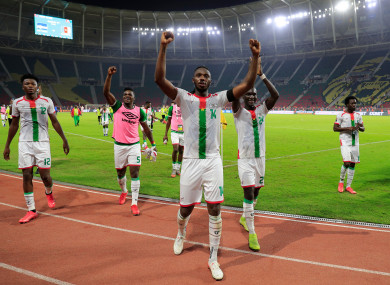 Burkina Faso players celebrate (file pic).