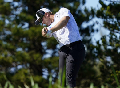 Seamus Power plays his shot from the third tee during the second round of the Tournament of Champions.