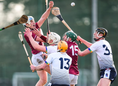 Action from the Fitzgibbon Cup final.