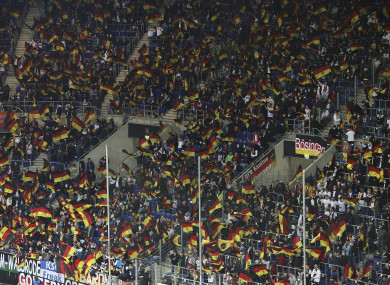 German fans attending the friendly game against Israel.