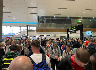 Queues at Dublin Airport today.