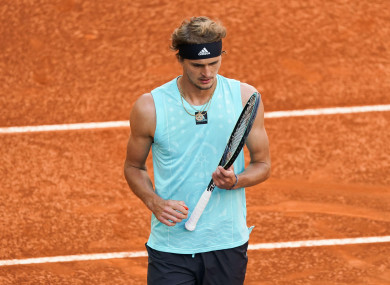 Alexander Zverev of Germany seen during the Mutua Madrid Open finals against Carlos Alcaraz Garfia of Spain.