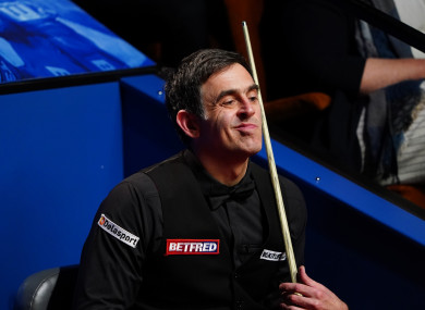 Ronnie O'Sullivan in action at the World Championship final.