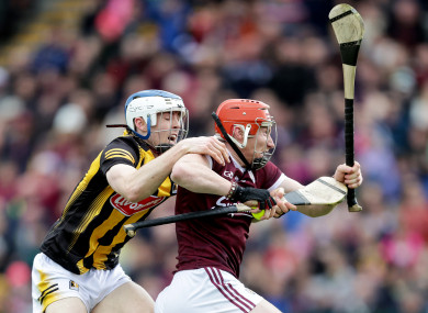 Galway's Conor Whelan and Huw Lawlor of Kilkenny.