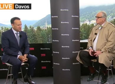 Tánaiste Leo Varadkar speaking to Bloomberg this morning in Davos.