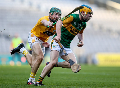 Kerry captain Paudie O'Connor facing Antrim's Niall McKenna in the 2020 Joe McDonagh Cup final (file pic).