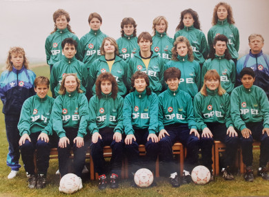 The Irish team pictured in the early 1990s.