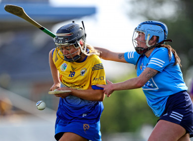 Clare's Aoife Power with Cliodhna Nicoletti of Dublin.