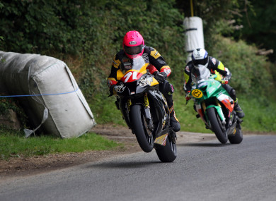 Morgan was known for his distinctive pink helmet.