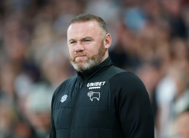 Derby County manager Wayne Rooney who has left his role as Derby manager after informing the club he wished to be relieved of his duties.