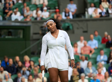 Williams during last night's match.