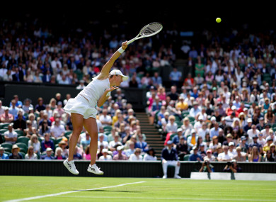 Iga Swiatek during her match against Jana Fett.