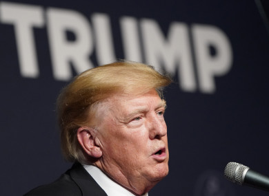 Donald Trump speaking at an event earlier this month.