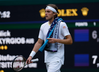 Stefanos Tsitsipas after losing the third set during his Men's Singles third round match.