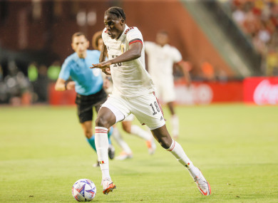 Amadou Onana in action for Belgium in June.