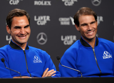 Federer and Nadal will represent Team Europe.