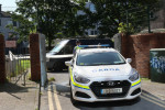 Gardaí at the scene at the Watergate Flats yesterday morning.