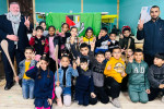 GAA Palestine founder Stephen Redmond with children from the Moataz Sarsour Club in Al Am'ari Camp, in the West Bank.