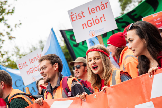 The number of Gaeltacht families raising children through Irish is slowly falling