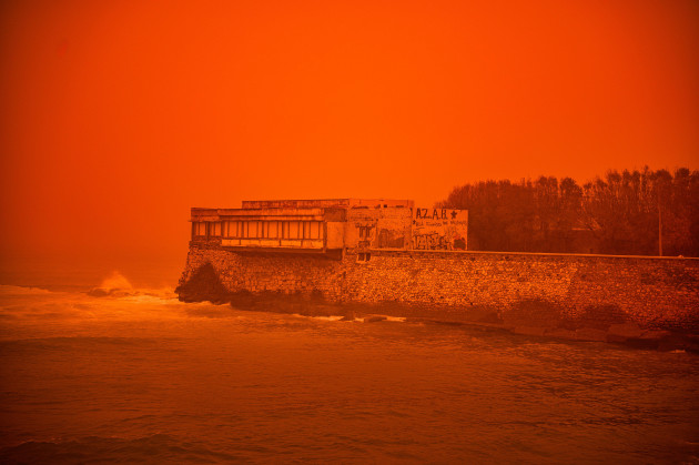 Saharan dust storm turns sky a deep red over holiday island of Crete