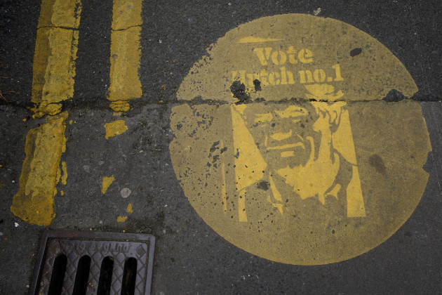 ‘Number of complaints’ received over Gerry Hutch images stencilled on ground near polling station