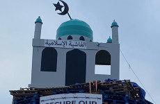 Controversial loyalist bonfire in Co Tyrone topped with a replica mosque