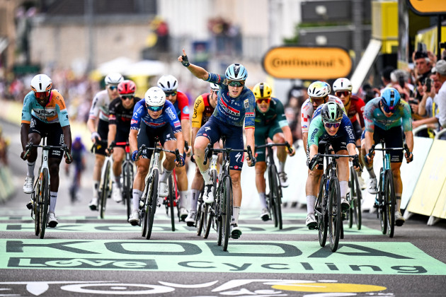 Merlier claims hat-trick of Tour de France stage wins